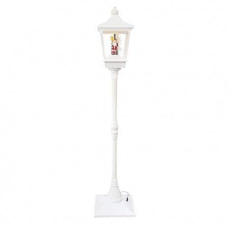 364002 Farola de Navidad Blanca H180 Cm Decoración con música y mini luces