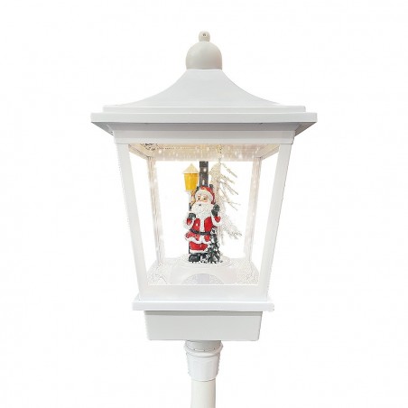 364002 Farola de Navidad Blanca H180 Cm Decoración con música y mini luces