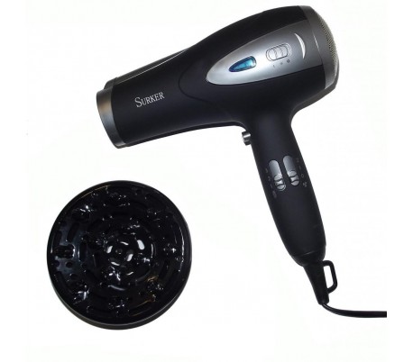 Secador de pelo ionico SURKER DW-781AI 2200watt (Kit incluye difusor rizador) 