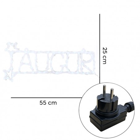 88SP-24 Escritura luminosa 88 LED Auguri luz fría Pared Navidad 55x16 cm