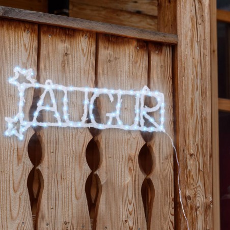 88SP-24 Escritura luminosa 88 LED Auguri luz fría Pared Navidad 55x16 cm