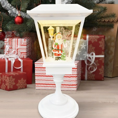 243026 Farola Navidad Blanca Decoración 58cm Plástico Sonidos Luces Movimiento