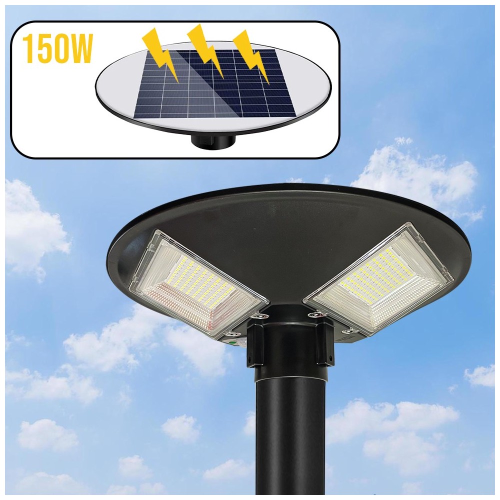 031507 Farola solar 150W con poste de pared...