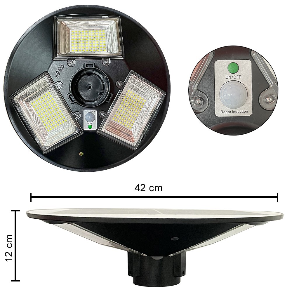 031507 Farola solar 150W con poste de pared...