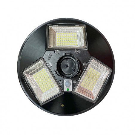 031507 Farola solar 150W con poste de pared curvo y control remoto de 42x12cm