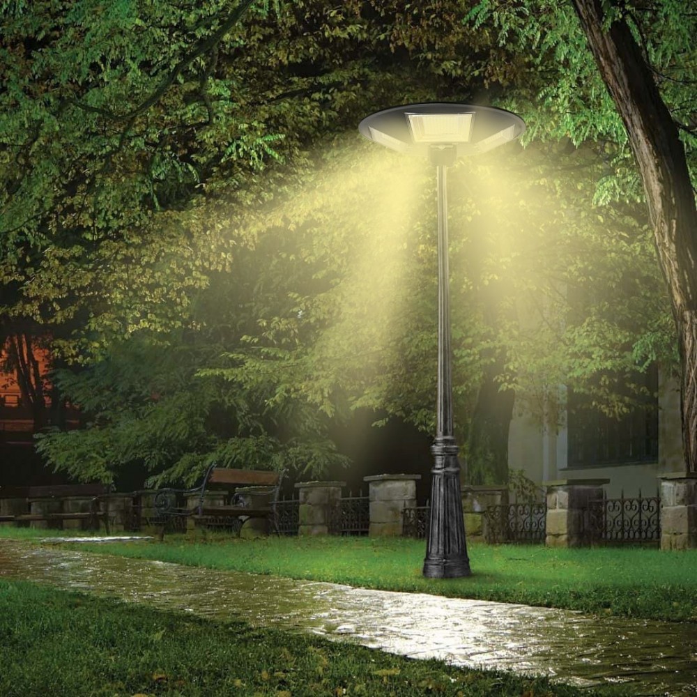 053004 Farola solar 300W con poste de pared...