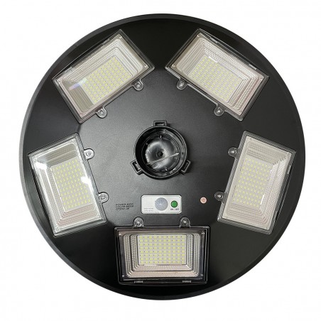 053004 Farola solar 300W con poste de pared curvo y control remoto de 55x13cm