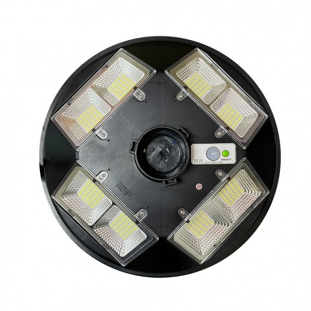 042008 Farola solar 200W con poste de pared curvo y control remoto de 46x13cm