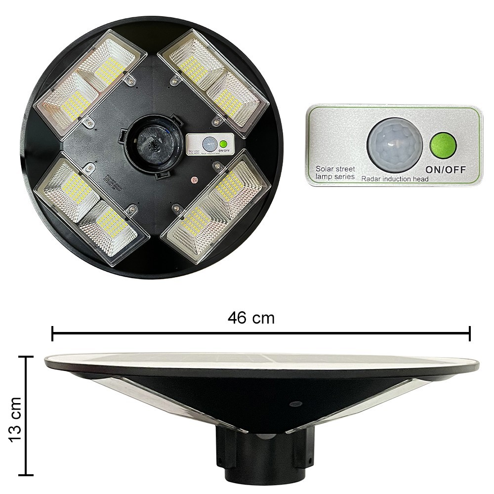 042008 Farola solar 200W con poste de pared...