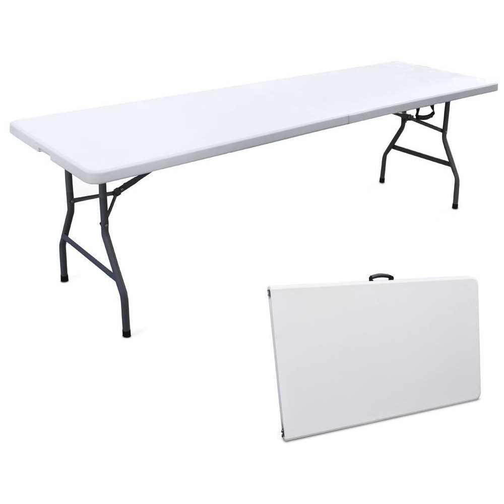 Mesa Plegable de Jardín SILVERA XL Transportable en Maletín 244X76X74 cm
