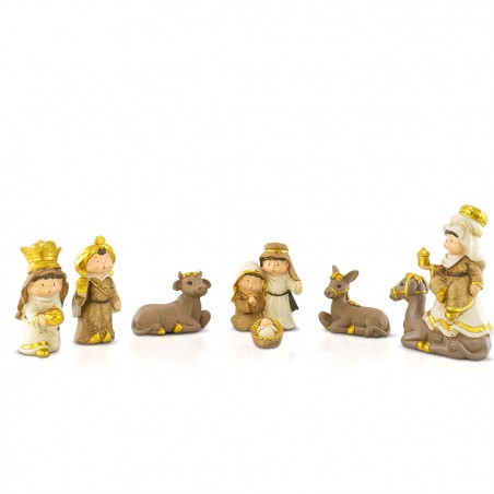 248122 Belén para pesebre 7 pzs Figuras con 9 personajes Decoración navideña