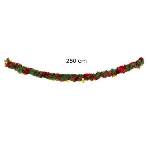 778773 Guirnalda trenzada de Navidad 280cm con campanas,... 2