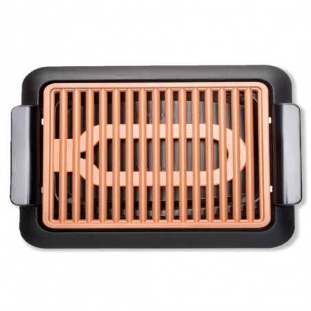 Barbacoa eléctrica antiadherente sin Humo 1200W Colector de Grasa bbq SIN HUMO