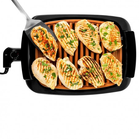 Barbacoa eléctrica antiadherente sin Humo 1200W Colector de Grasa bbq SIN HUMO