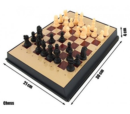 Juego de mesa 5 en 1 (Ajedrez / Damas / Backgammon / 3 en Raya) 