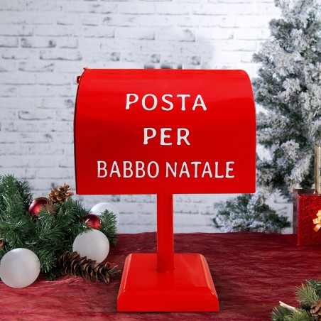 280036 Buzón de Papá Noel 42 cm color Rojo Decoración navideña
