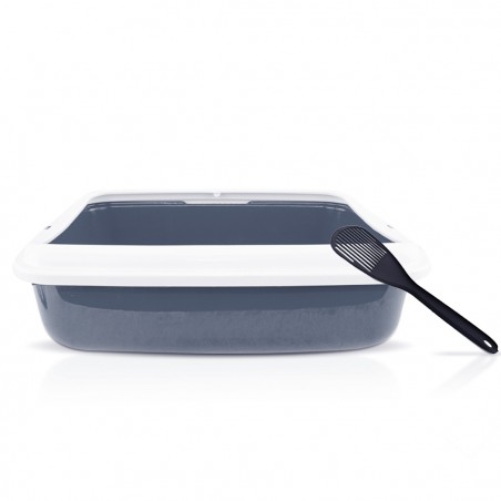 10547 Arenero abierto para gatos BIG 49x39x12Hcm con recogedor y bordes elevados