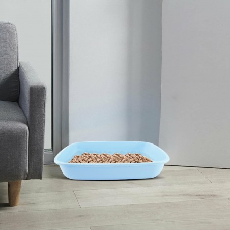 80500 Arenero y comedero para gatos 37x27x8,5H cm con cubeta y pala