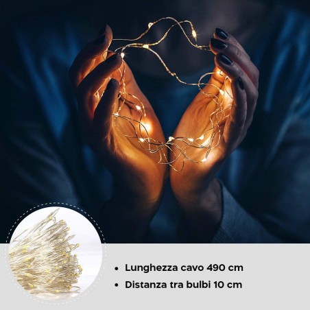 56104 Serie de 50 LED LUCES DE NAVIDAD para INTERIOR a batería forma de gotas