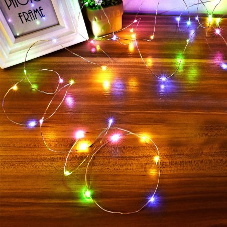 561042C Serie 50 LUCES NAVIDEÑAS de colores forma en gotas de luz a batería