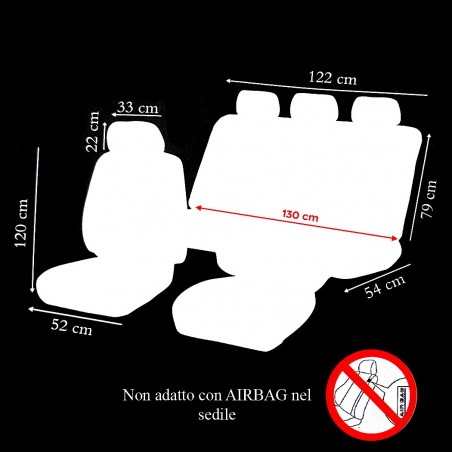 937923 Set de fundas GRIS universales asientos coche acolchadas y transpirables