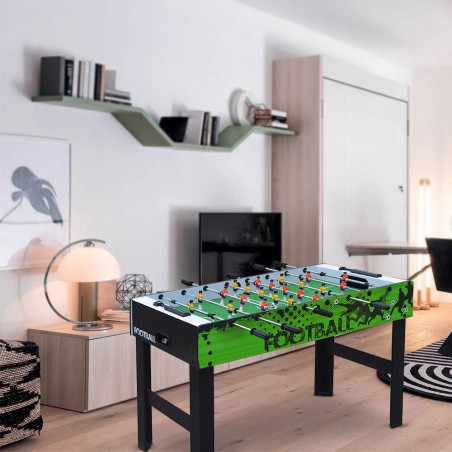 519105 Futbolín de madera color verde 121x61x81Hcm