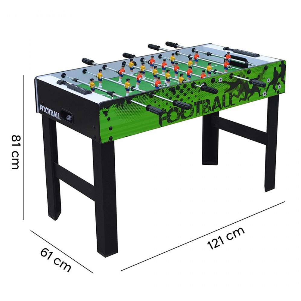 519105 Futbolín de madera color verde 121x61x81Hcm