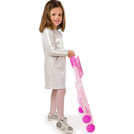 101245 Cochecito para muñecas con ositos de peluche cochecito de bebé rosa