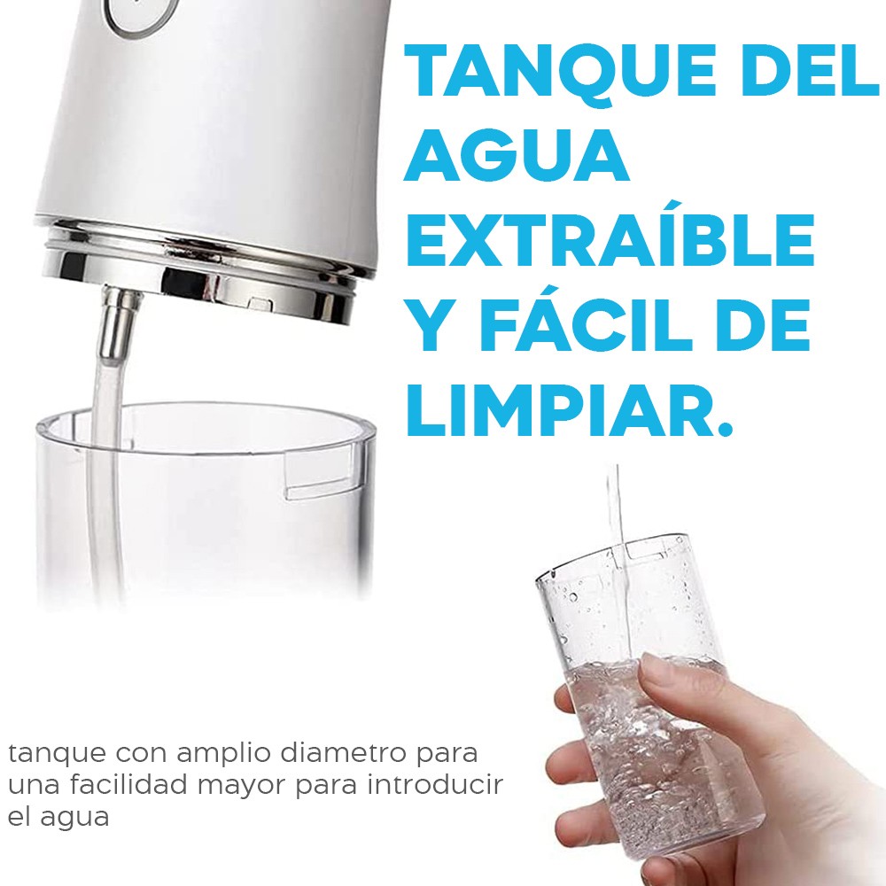 Irrigador dental eléctrico recargable con 3...