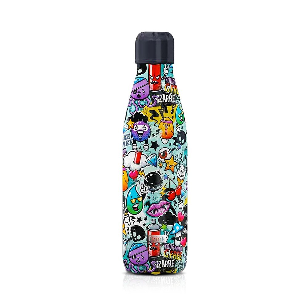 Botella térmica GRAFFITI 500ml Acero inoxidable de doble pared SIN BPA ID0085