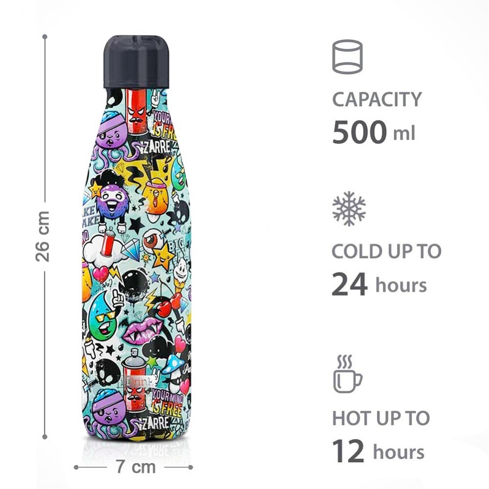 Botella térmica GRAFFITI 500ml Acero inoxidable...