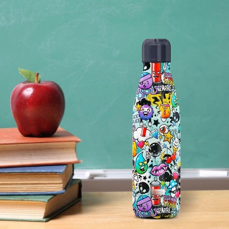 Botella térmica GRAFFITI 500ml Acero inoxidable de doble pared SIN BPA ID0085