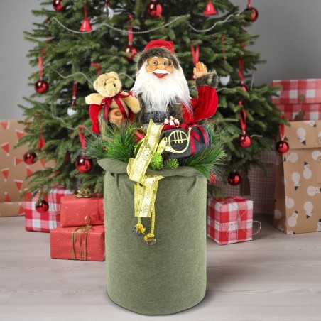 900645 Papá Noel en una bolsa 80cm Decoración con luces, sonidos y movimiento