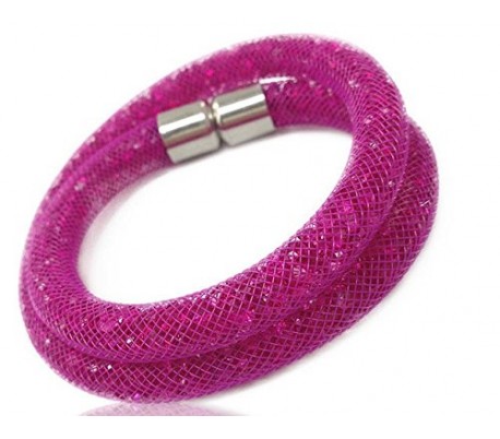 Gargantilla collar pulsera brazalete de cristal efecto 3D brillante en varios colores de cierre magnético