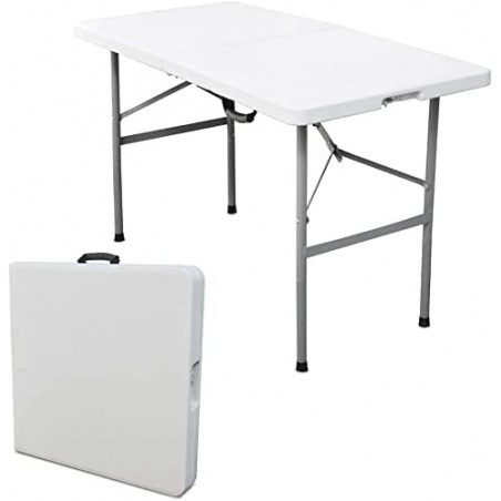 Mesa auxiliar plegable SILVERA XS de resina y metal 122X60XH74 cm