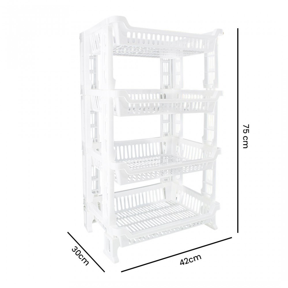 205780 Carrito para frutas con 4 estantes para...