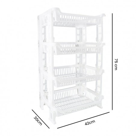 205780 Carrito para frutas con 4 estantes para ahorrar espacio 42x35x75cm