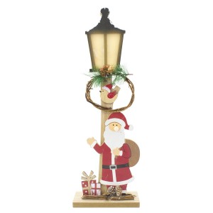 29283 Lámpara de madera con Papá Noel 45cm Decoración...