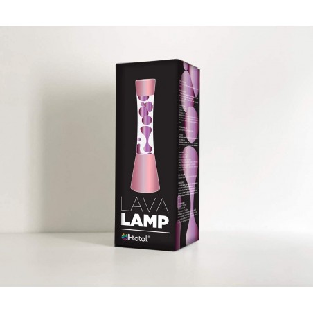 Lámpara de Lava 30cm XL1761 Base Pulida Rosa y Magma Rosa Diseño Moderno
