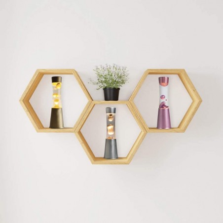 Lámpara Lava 30cm XL1762 con Base Bronce y Magma Oro Diseño Moderno