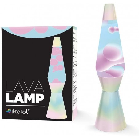 Lámpara de Lava 40cm XL1779 Raimbow Dream Base Colores Pastel Rosa Magma