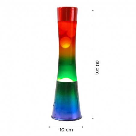 Lámpara de Lava 40cm XL1782 base Rainbow y Magma multicolor Diseño Moderno