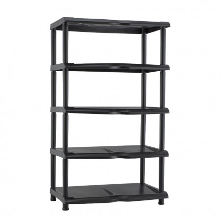 259950 Zapatero KIPIT con 5 estantes de plástico negro 80x30x48H Cm
