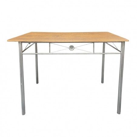 536056 Juego de mesa rectangular y 4 sillas ALDO en madera marrón MDF y metal