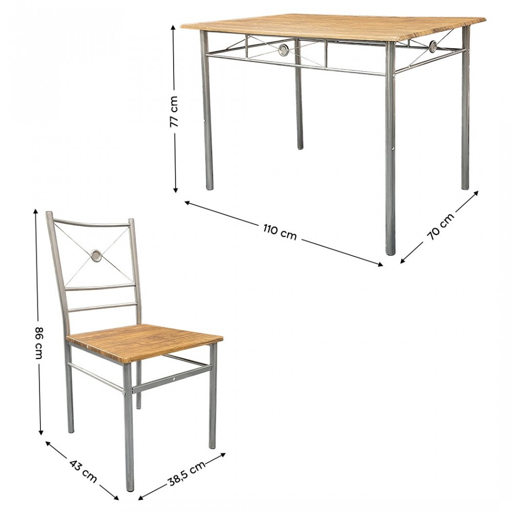 536056 Juego de mesa rectangular y 4 sillas...