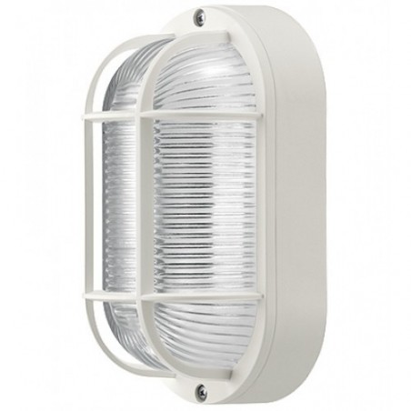 Plafón OVALADO rejilla carey blanco cristal campana E27 Dhomteck