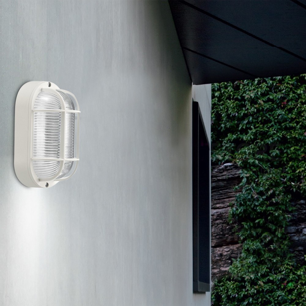 Plafón OVALADO rejilla carey blanco cristal...