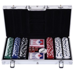 Set para poker Profesional 300 Fichas con estuche y 2 Barajas de cartas