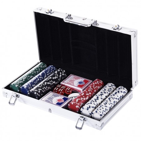 Set para poker Profesional 300 Fichas con estuche y 2 Barajas de cartas