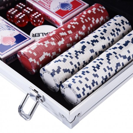Set para poker Profesional 300 Fichas con estuche y 2 Barajas de cartas